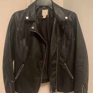 H&M women’s black leather jacket - Medium